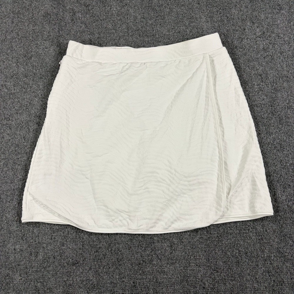 J McLaughlin Catalina Cloth Skort Small White Textured Skirt Golf Tennis